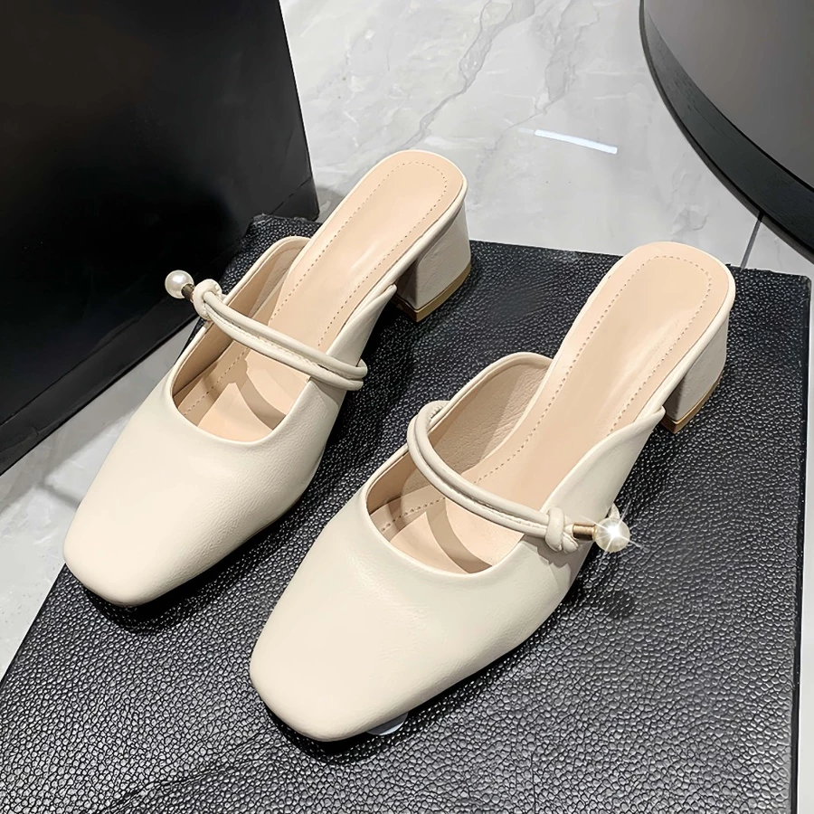Dép Sục Cao Gót Nữ Mũi Vuông êm nhẹ mềm cao 5cm 3cm - Xưởng Giày Bánh Bèo mã DepsucNT 3cm và 5cm