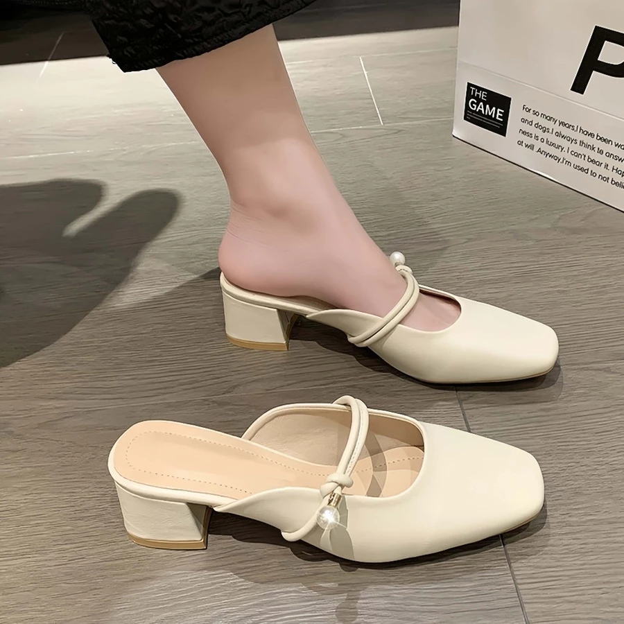 Dép Sục Cao Gót Nữ Mũi Vuông êm nhẹ mềm cao 5cm 3cm - Xưởng Giày Bánh Bèo mã DepsucNT 3cm và 5cm - Ảnh 2