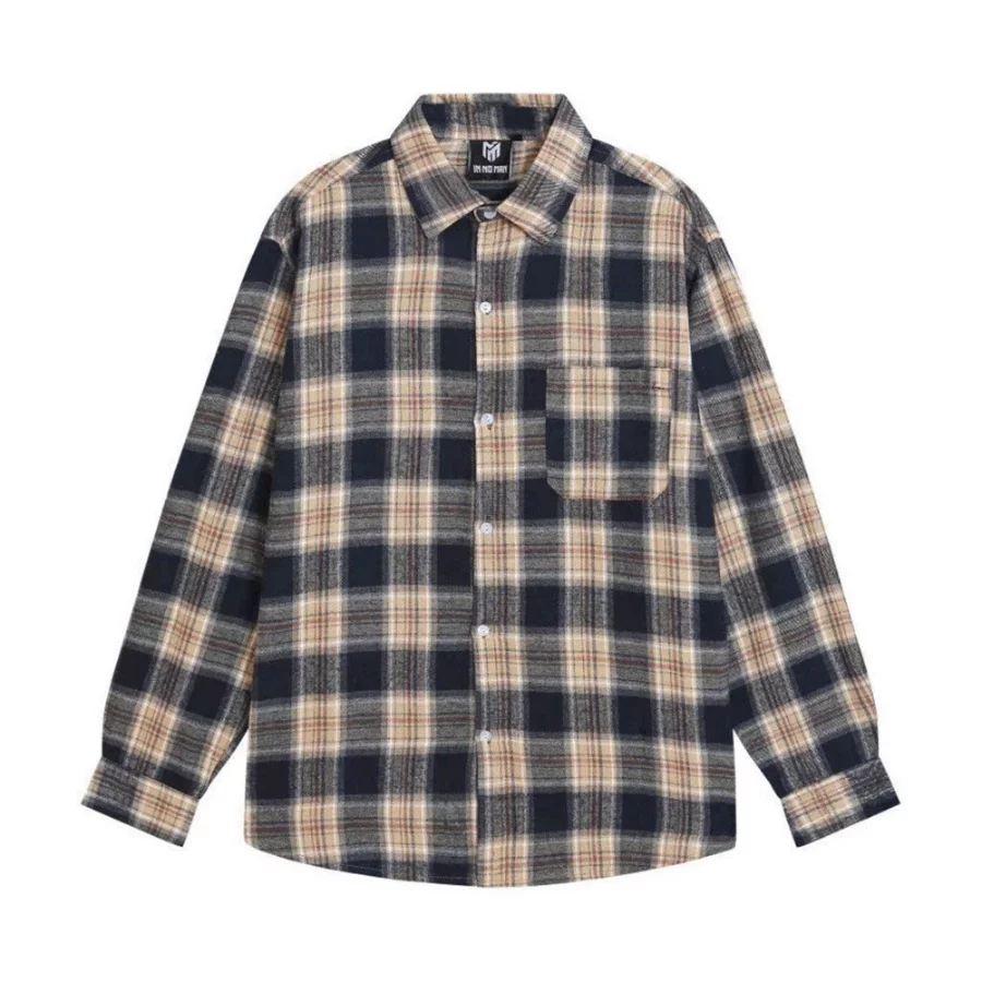 Áo Sơ Mi Dài Tay Nam Nữ Kẻ Caro Mix Túi Ngực Form Regular Menswear Phong Cách Thời Trang Trẻ Trung Năng Động Áo Dài Tay - Ảnh 2