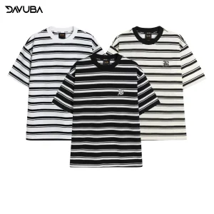 Áo thun kẻ sọc Dream DAVUBA nam nữ cộc tay cổ tròn SM059