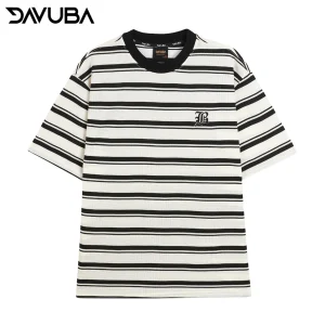 Alternative view of Áo thun kẻ sọc Dream DAVUBA nam nữ cộc tay cổ tròn SM059