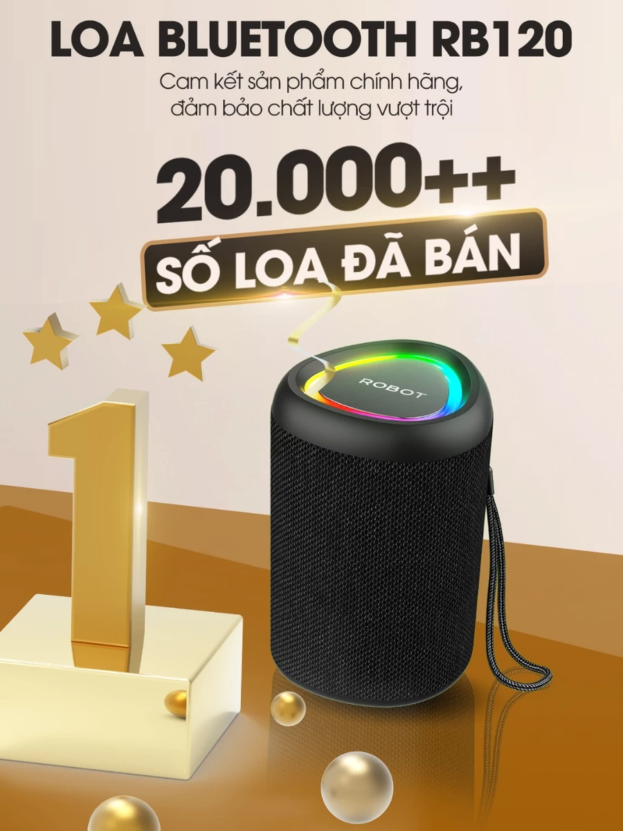 Loa Bluetooth Mini ROBOT RB120 Công Suất 5W Đèn Led RGB Hỗ Trợ Kết Nối Thẻ Nhớ, AUX Chính Hãng - Ảnh 2
