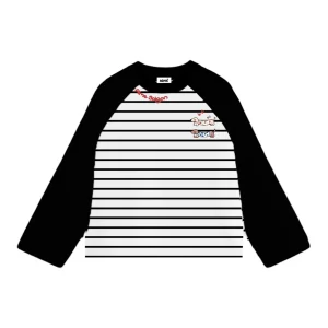 Áo Thun Tay Dài Raglan Phối Sọc Ngang Long Sleeve Boxy AIMÉ Form Rộng Cổ Tròn Unisex Áo Thu Đông