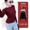 Áo Thun Giữ Nhiệt Nữ Dài Tay JUSTDUN A8 Cổ Tròn, Cotton Mịn Dày Dặn, Siêu Co Giãn Mềm Mại, Tôn Dáng ,Giữ Nhiệt