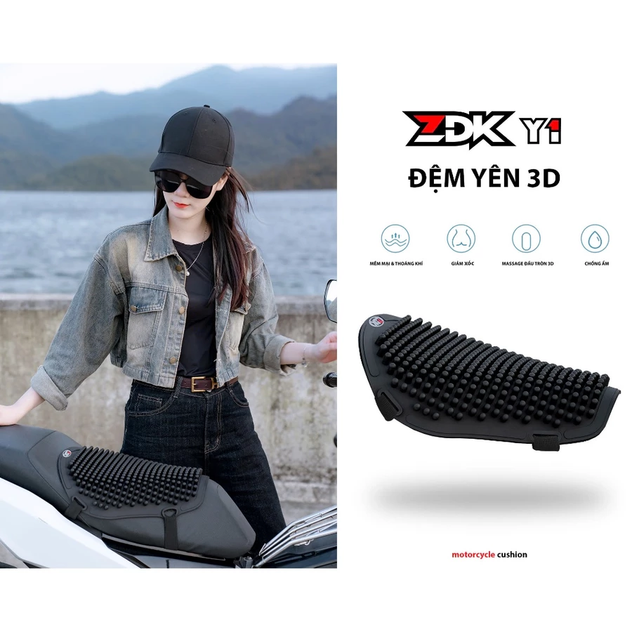 Đệm cao su gắn yên xe máy đàn hồi massage ZDK Y1 Y2 chính hãng giá rẻ bền êm ái đi xe máy thường xuyên 2025 - Ảnh 4