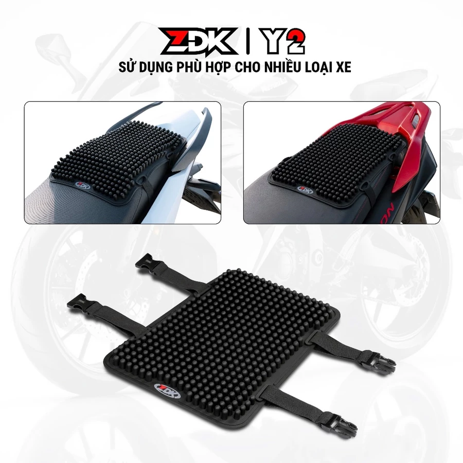 Đệm cao su gắn yên xe máy đàn hồi massage ZDK Y1 Y2 chính hãng giá rẻ bền êm ái đi xe máy thường xuyên 2025 - Ảnh 5