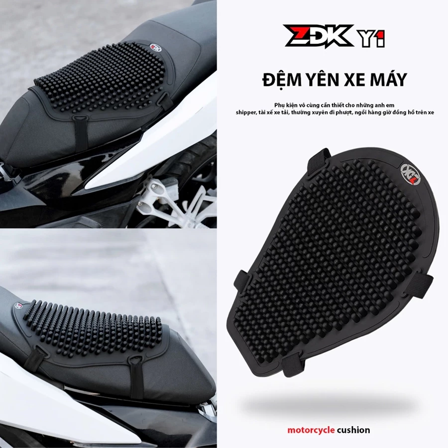 Đệm cao su gắn yên xe máy đàn hồi massage ZDK Y1 Y2 chính hãng giá rẻ bền êm ái đi xe máy thường xuyên 2025 - Ảnh 8
