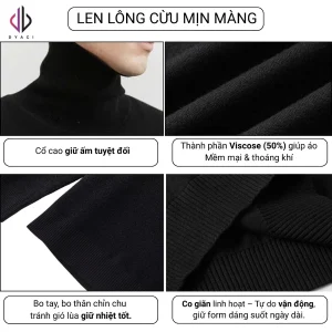 Alternative view of Áo Len Nam Nữ Cổ Lọ Quảng Châu Form Basic Dài Tay Dày Dặn Mềm Mịn Cực Ấm Hàn Quốc Nhiều Màu DYACI AL83