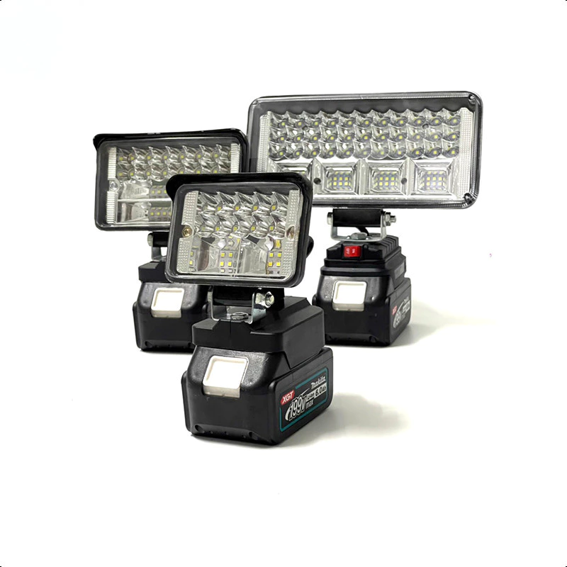 Đèn pha led dùng pin công suất lớn,đèn tích điện Đèn pin led chiếu xa dùng chân pin Makita