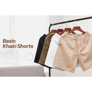 Alternative view of Combo 2 Quần Short Kaki Nam VINTINO Form Đùi Cộc Cạp Chun Vải Kaki Gió Mềm Mại 5 Màu Đen Trắng QS01