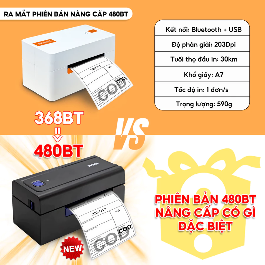 Máy In Nhiệt Bluetooth AYIN Khổ A6 A7, Máy In Đơn Hàng TMĐT, In Mã Vận Đơn, In Logo BH 15 Tháng - Ảnh 2