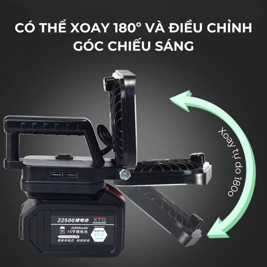 Đèn LED Gắn Pin Makita Siêu Sáng 55 Bóng Có Cổng USB Tay Cầm Tiện Lợi Thời Gian Chiếu Sáng Lên Đến 10 Giờ - Ảnh 2