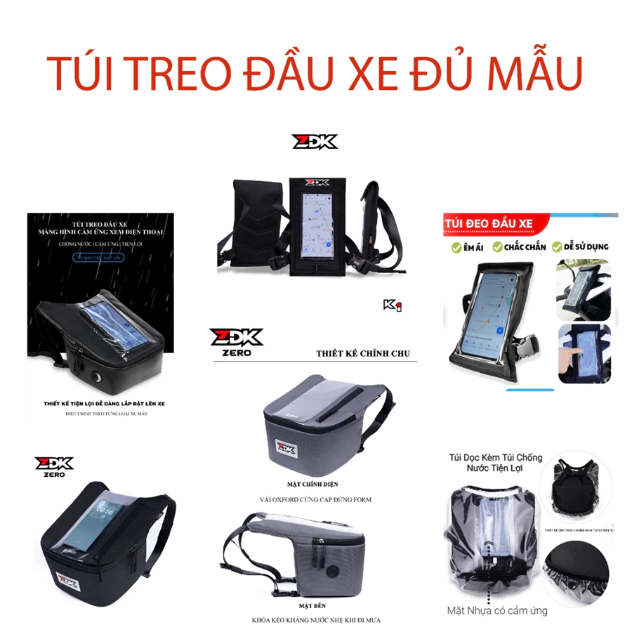 Túi Treo Đầu Xe Máy để điện thoại, Túi Grab Hàng Chuẩn Xịn chính hãng SWAT ZDK 2026