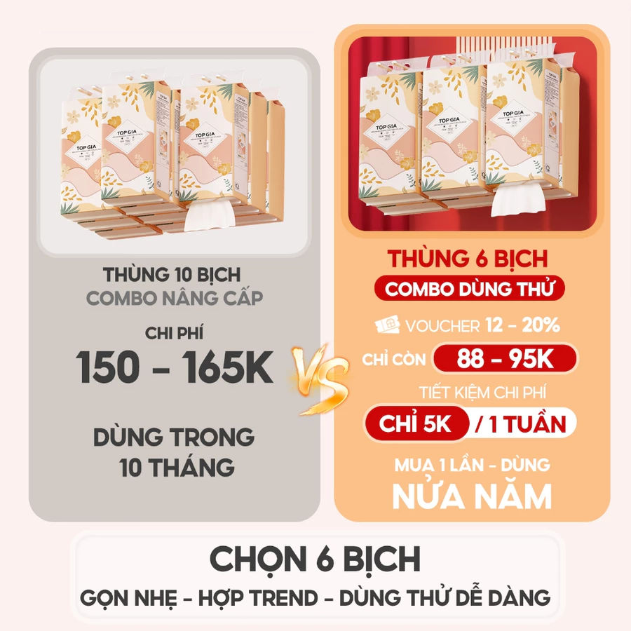 Khăn giấy vệ sinh treo tường Tiểu Hạ 1000 tờ làm từ bột gỗ thiên nhiên, an toàn, 6 bịch hoặc 10 bịch - Ảnh 2