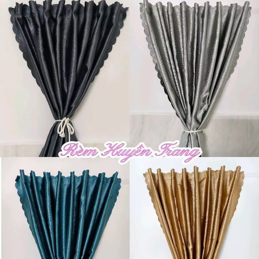 Rèm Cửa Dán Tường Chống Nắng Không Cần Khoan, Chất Liệu Vải Gấm Cao Cấp , Rèm Cửa HUY HOÀNG