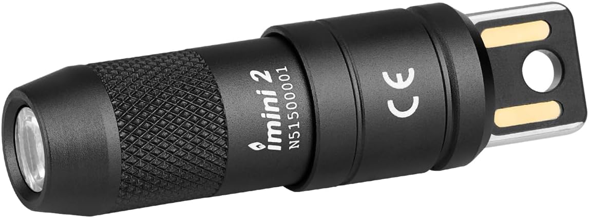 Đèn pin móc khóa sạc điện OLIGHT IMINI 2 EDC, 50 lumen, nhỏ gọn và di động, đèn LED mini tích hợp pin, lý tưởng để mang theo hàng ngày và trong trường hợp khẩn cấp (Màu đen)