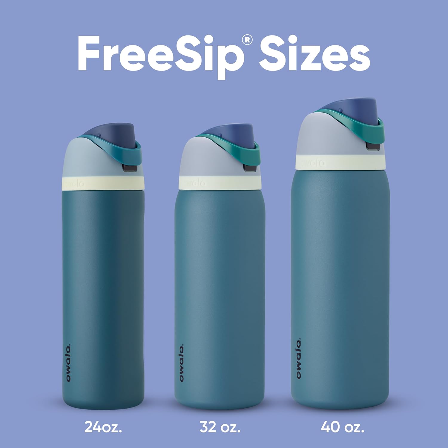Bình nước giữ nhiệt Owala FreeSip bằng thép không gỉ có ống hút, không chứa BPA, thích hợp cho thể thao, lý tưởng cho du lịch, dung tích 24 oz, màu denim.
