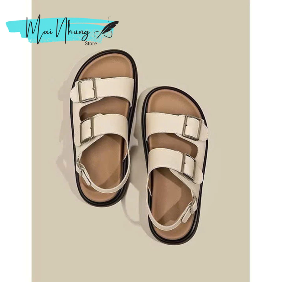 Dép sandal quai hậu nữ đế cao thời trang phong cách ulzzang nịnh chân