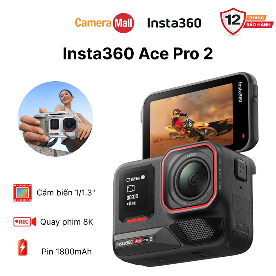 Camera Insta360 Ace Pro 2 - Camera Hành Trình Hành Động Chống Rung Hiệu Quả, Chính Hãng